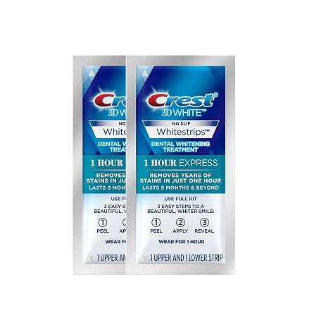 Crest 3DWhite Whitestrips Dental Whitening Tretment 1 Hour Express (2 пакетика)