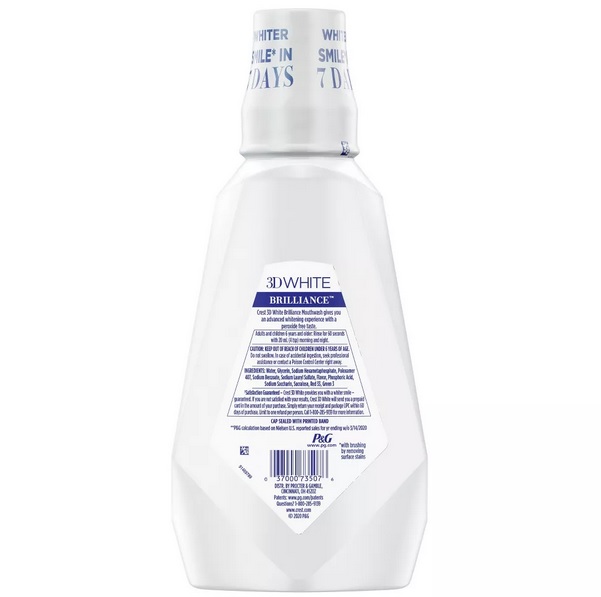 Crest Brilliance 3DWhite mouthwash (1 литр) ополаскиватель — изображение 2