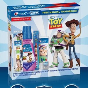 Набор детский Crest Oral-B Kids Toy Story Holiday Pack KIT, 5 позиций (Паста+эл.щётка+щётка+ополаскиватель+нить)