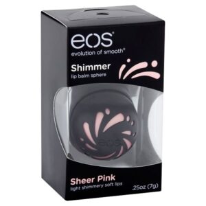 EOS Shimmer Sheer pink, бальзам для губ с шиммером "Розовый"