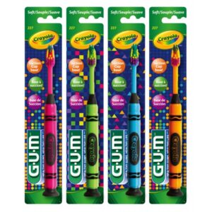 Зубная щётка детская GUM CRAYOLA NEON Soft (мягкая жёсткость)
